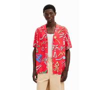 Desigual Maglietta a Maniche Corte da Uomo T-Shirt, Colore: Rosso
