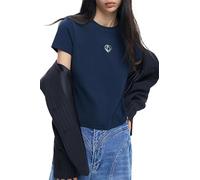 Desigual Maglietta a Maniche Corte della Collezione Donna, Blu, M
