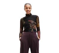 Desigual Maglietta a Maniche Lunghe T-Shirt, Nero, S Donna