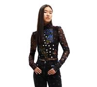 Desigual Maglietta a Maniche Lunghe T-Shirt, Nero, XS Donna