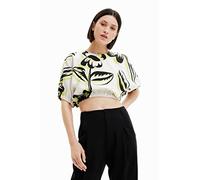 Desigual Maglietta da Donna a Maniche Corte, Bianco, L