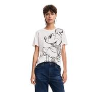 Desigual Maglietta da Donna a Maniche Corte, Bianco, M