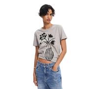 Desigual Maglietta da Donna A Maniche Corte T-Shirt, Nero
