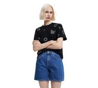 Desigual Maglietta da Donna a Maniche Corte T-Shirt, Nero, S