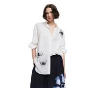 Desigual Maglietta da Donna a Maniche Lunghe Blouse, Bianco, M