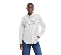 Desigual Maglietta da Donna a Maniche Lunghe Blouse, Bianco, M