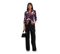 Desigual Maglietta da Donna a Maniche Lunghe Blouse, Nero, XL