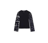 Desigual Maglietta da Donna a Maniche Lunghe T-Shirt, Nero, M