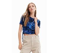 Desigual Maglietta da Donna, Blu, XL