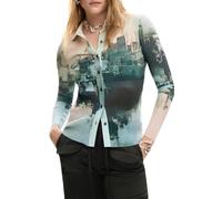 Desigual Maglietta da Donna Gris, Nero/Bianco, M