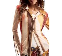 Desigual Maglietta Manica Lunga Collezione Donna, Bianco Roto, XL