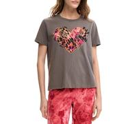 Desigual, ,Tops ,Donna ,Nero ,L T-Shirt Stampata a Maniche Corte e Girocollo