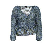 Desigual - Maglione Blu a Motivi Scollo a V Camicia - - Blouses & Shirts - Donna - Blu - M