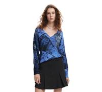 Desigual Maglione da Donna a Maglia Spessa Felpa, Blu, M