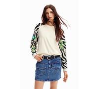 Desigual Maglione da Donna, Bianco, XL