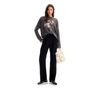 Desigual Maglione da Donna Flat Knit Thin Gauge Felpa, Nero