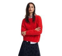 Desigual Maglione da Donna Flat Knit Thin Gauge Felpa, Rosso