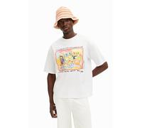 Desigual Man Knit-Maglietta a Maniche Corte T-Shirt, Bianco, L Uomo