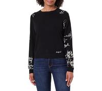 Desigual Marquette Maglia di Tuta, Nero/Bianco, L Donna