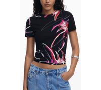 Desigual Nero Viscosa Women T-Shirt - XS