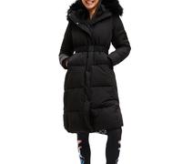 Desigual Padded Noruega Long Overcoat Nero Donna