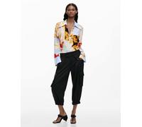 Desigual - Pantaloni capri cargo neri-Nero XS