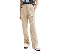 Desigual Pantaloni Casual da Donna, Bianco, 46