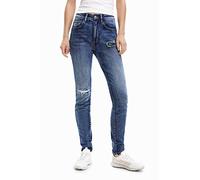 Desigual Pantaloni Casual da Donna, Blu, 40