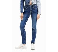 Desigual Pantaloni Casual da Donna, Blu, 42