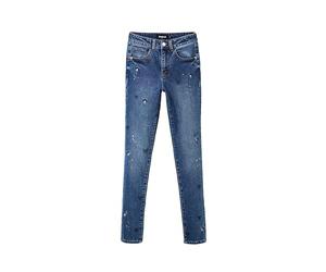 Desigual Pantaloni Casual da Donna, Blu, 42
