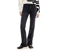 Desigual Pantaloni Casual da Donna in Denim, Nero, 42