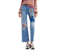 Desigual Pantaloni Lunghi da Donna in Denim Jeans, Blu, 42