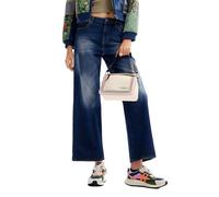Desigual Pantaloni Lunghi da Donna in Denim Jeans, Blu, 42