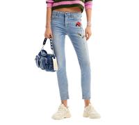Desigual Pantaloni Lunghi da Donna in Denim Jeans, Blu, 46