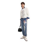 Desigual Pantaloni Lunghi da Donna in Denim Jeans, Blu, XS