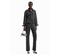 Desigual Pantaloni Lunghi da Donna in Denim Jeans, Nero, 42
