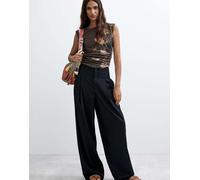 Desigual pantaloni lunghi plissettati neri-Nero L