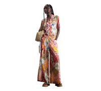 Desigual - Pantaloni rosa con stampa tropicale XS