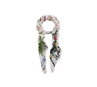 Desigual Fou_Paradise Rectangle Fashion Scarf, Bianco, Taglia Unica Donna