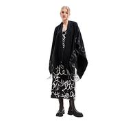 Desigual Paris Poncho_Logo Parigi, Black, One Size da Donna