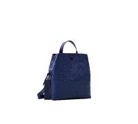 Desigual Piccolo zaino geometrico in rilievo, Blu, Einheitsgröße