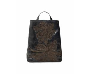 Desigual piccolo zaino ricamato marrone scuro One Size