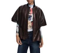 Desigual Burgundy Polyurethane Women Poncho - One Size