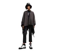 Desigual Poncho_logo Paris, 2000 Black, Poncho Donna, Nero, Taglia unica