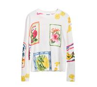 Desigual Pullover 'Postcard' beige chiaro / blu chiaro / verde chiaro / bianco Donna Desigual M