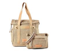 Desigual Raffia Borsa a tracolla 29 cm con piega di espansione beige