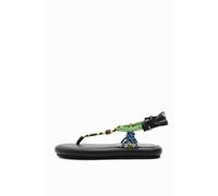 Desigual Shoes 4 Woman Fabric Sandals Flat, Sandalo Donna, Materiale Finitura:, 41 EU
