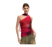 Desigual - Single Shoulder Sleeveless Top - - Tops - Donna - Rosso - L