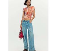 Desigual - T-shirt a maniche corte rosa con stampa-Multi XL