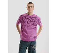 Desigual - T-shirt a maniche corte viola con scritta M